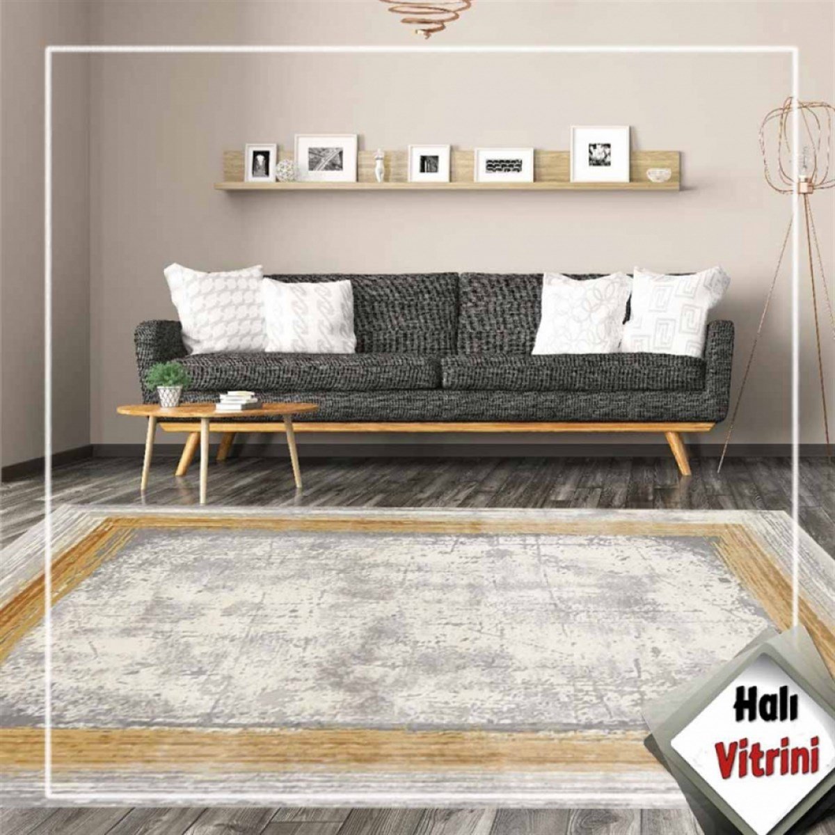 Merinos Yolluk Halısı 100x200 Therapy 34665 075 Gri Sarı