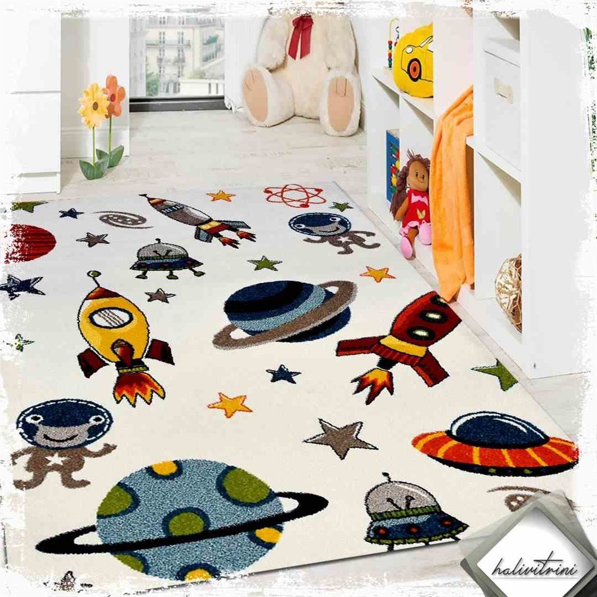 Padişah Çocuk Halısı 160x230 Çizgi CZ005060 yeşil mavi