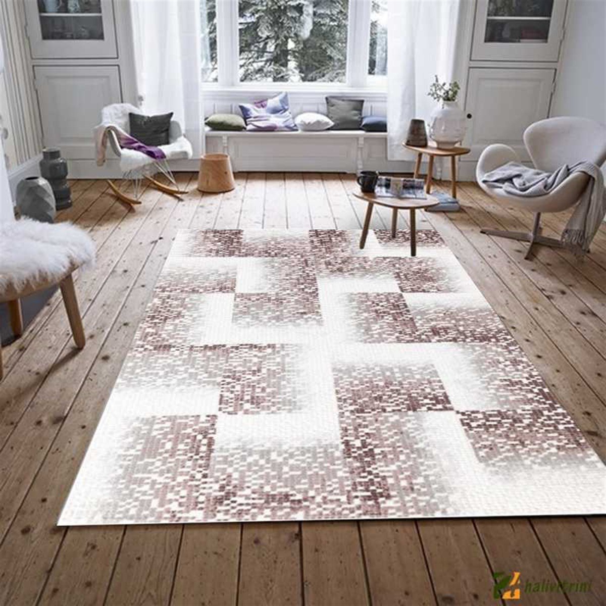 Padişah Oda Halısı 150x233 Duru DR029 096 vizon mürdüm