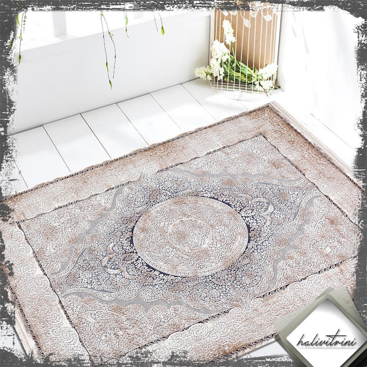 Padişah Oda Halısı 160x230 Santo 31883 035 Lacivert Kahve