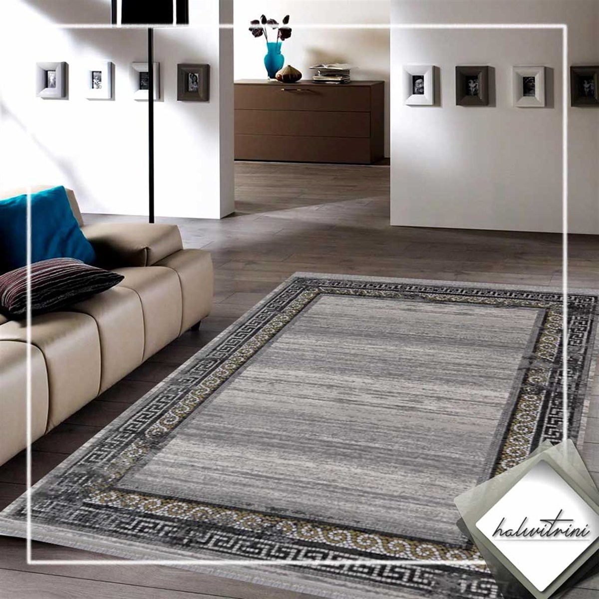 Padişah Oda Halısı 160x230 Santo 34680 090 Gri Sarı