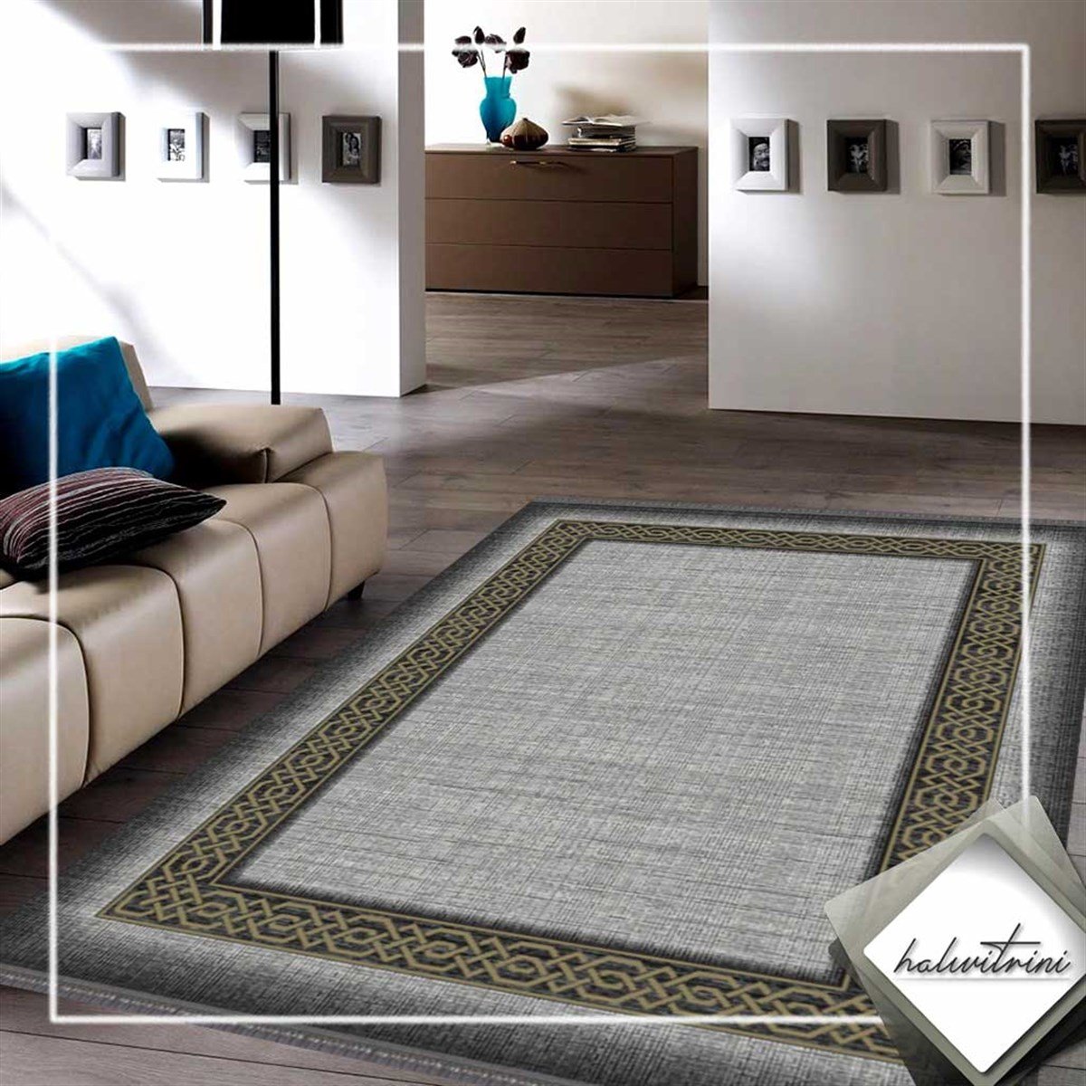 Padişah Oda Halısı 160x230 Santo 34710 095 Gri Sarı