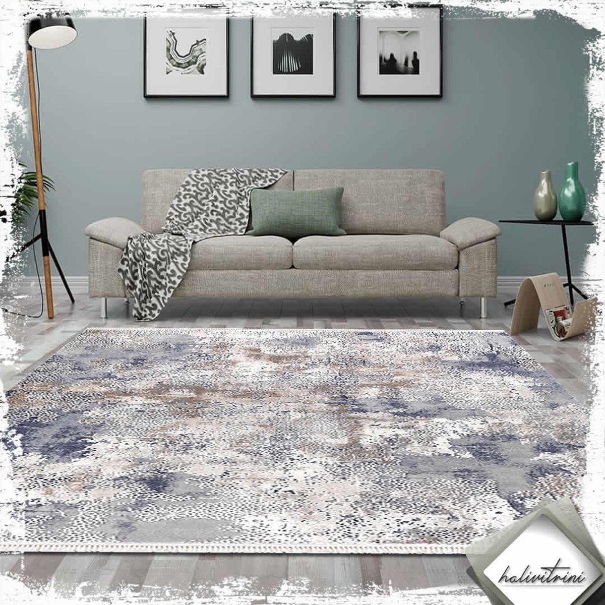 Padişah Salon Halısı 180x250 Santo 31879 035 Lacivert Bej Kahve