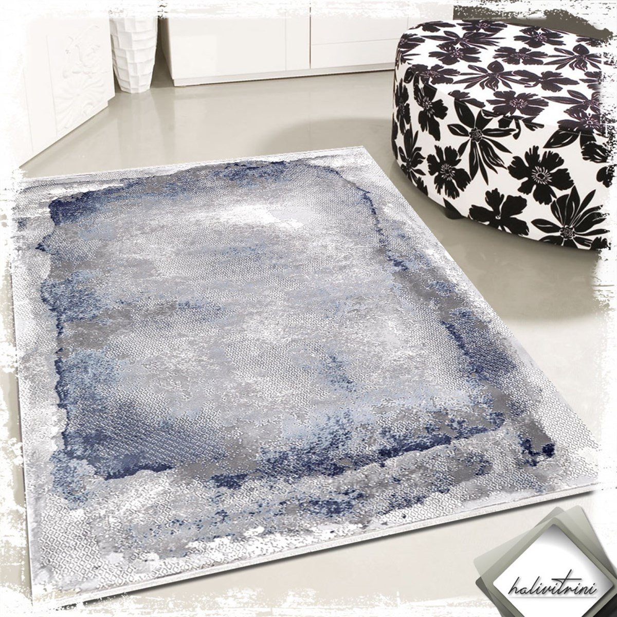 Padişah Salon Halısı 200x290 Eternity 31968 030 Lacivert Bej Gri