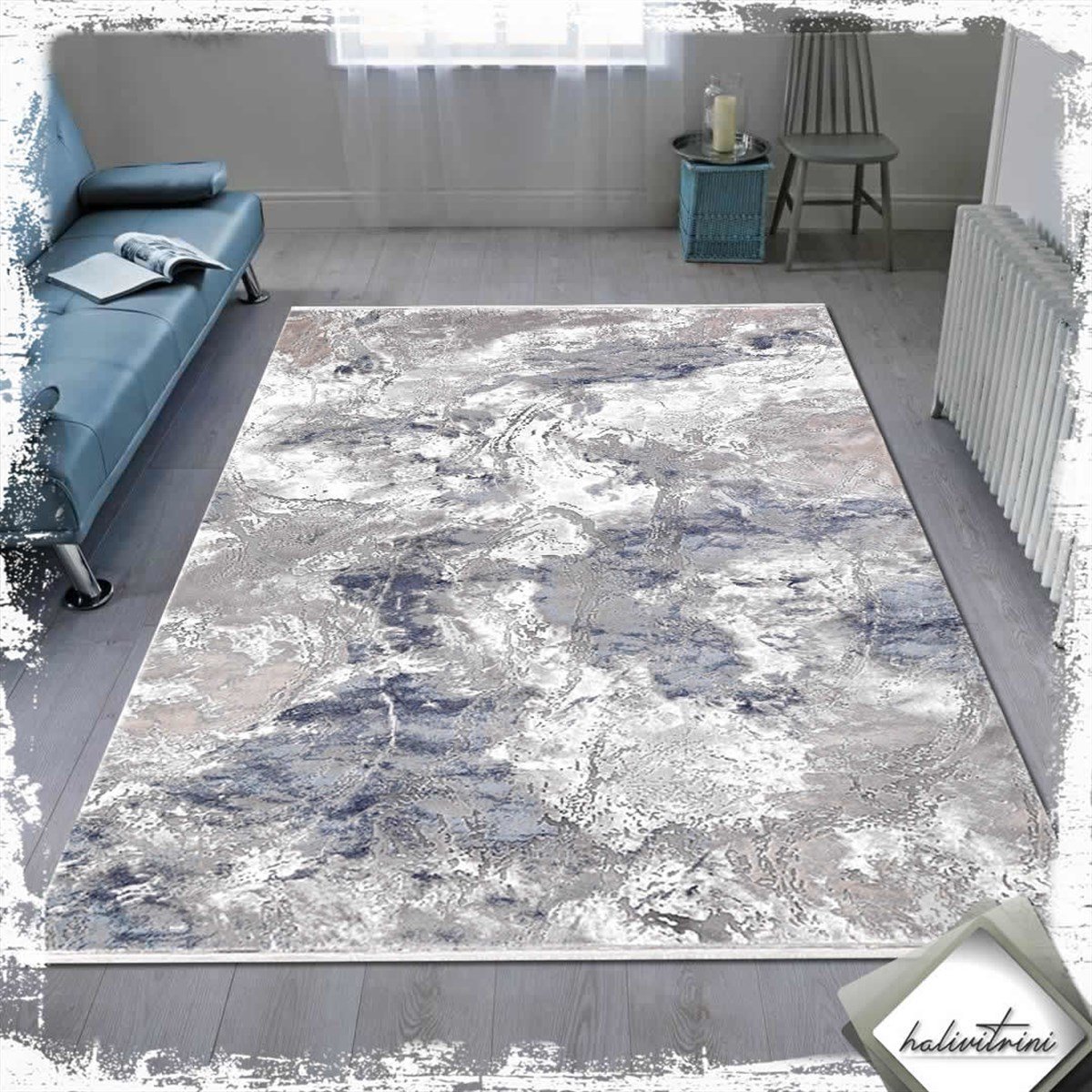 Padişah Salon Halısı 200x290 Eternity 31970 030  Lacivert Bej Gri