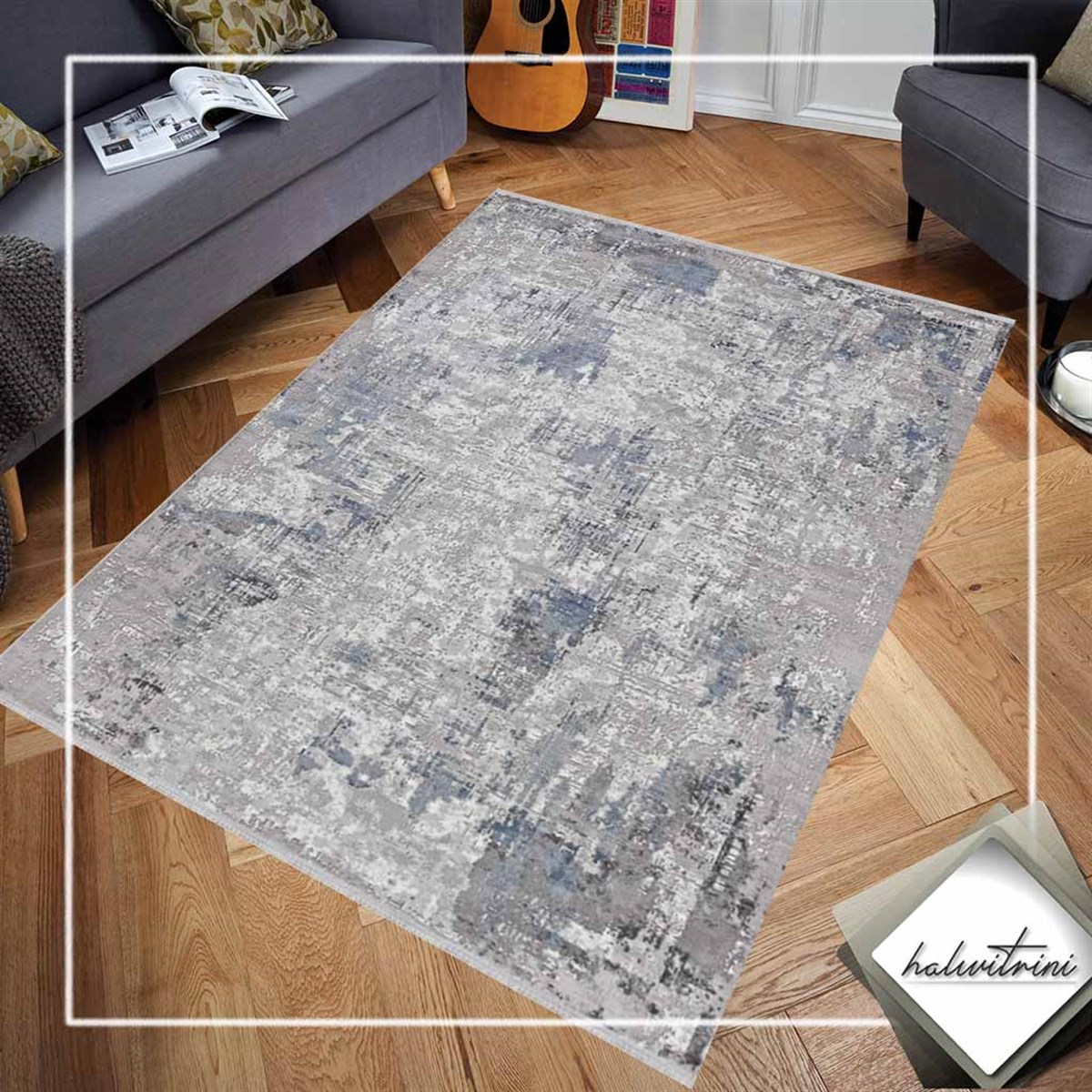 Padişah Salon Halısı 200x290 Rönesans 34157 953 Gri Mavi