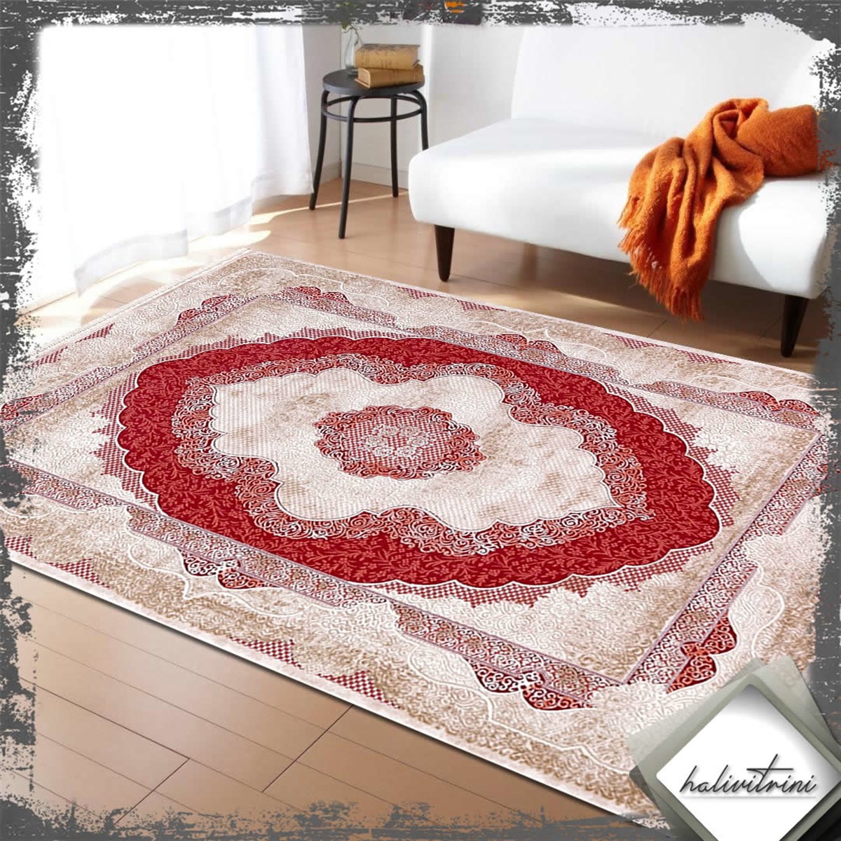 Padişah Salon Halısı 200x290 Santo 31882 010 Kırmızı Krem