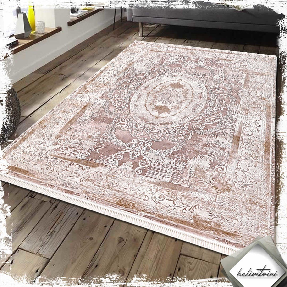 Padişah Salon Halısı 200x290 Santo 31881 080 Açık kahve Krem