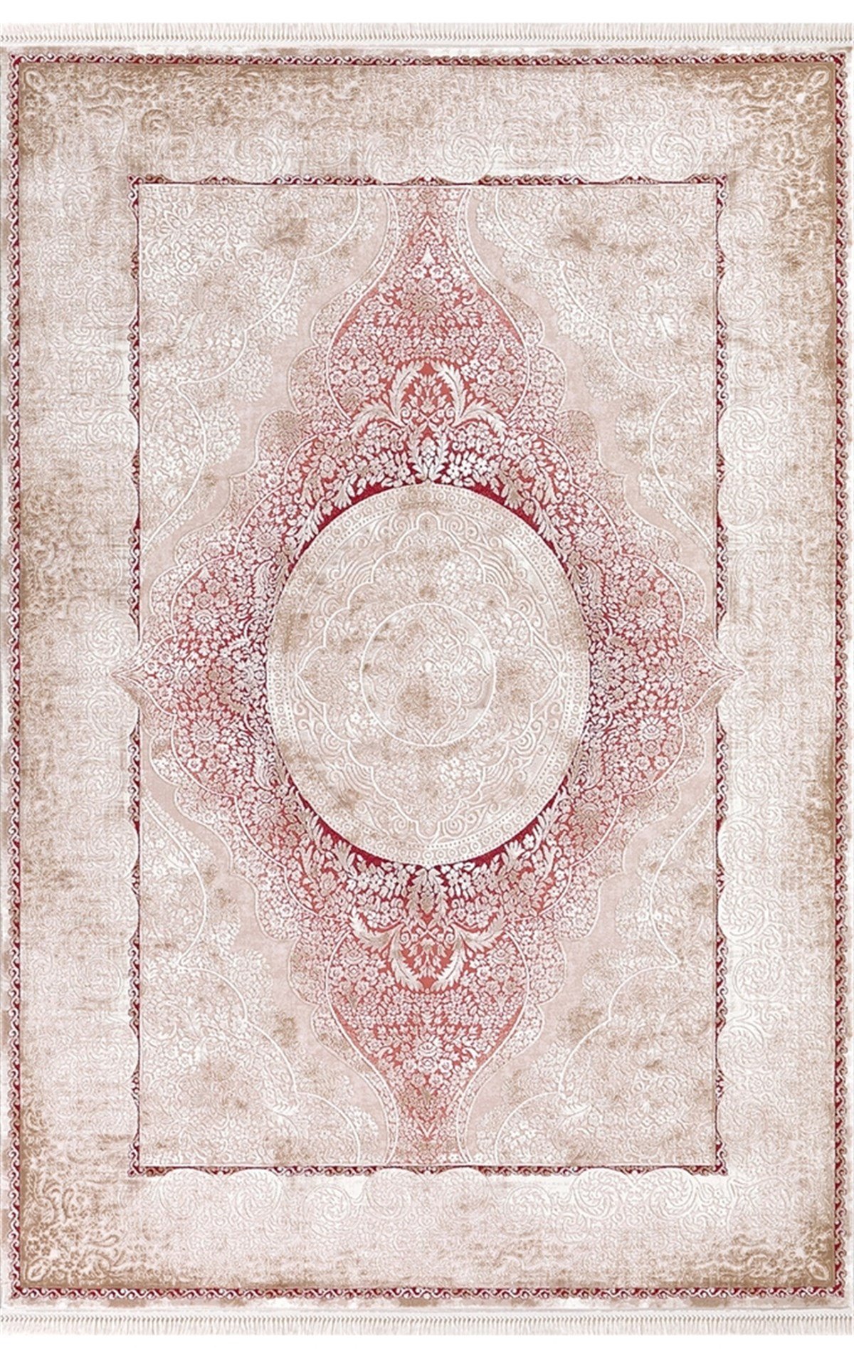 Padişah Yolluk Halısı 80x300 Santo 31883 010 Kırmızı Bej