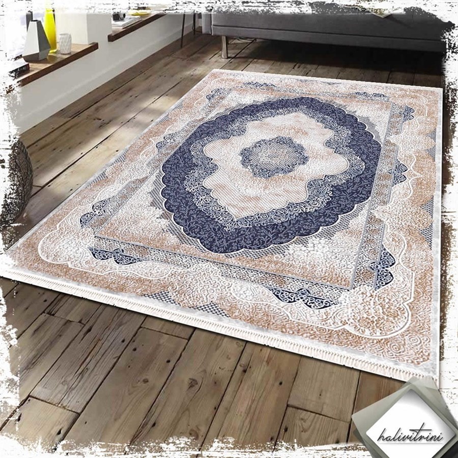 Padişah Yolluk Halısı 80x300 Santo 31882 035 Lacivert Kahve Bej