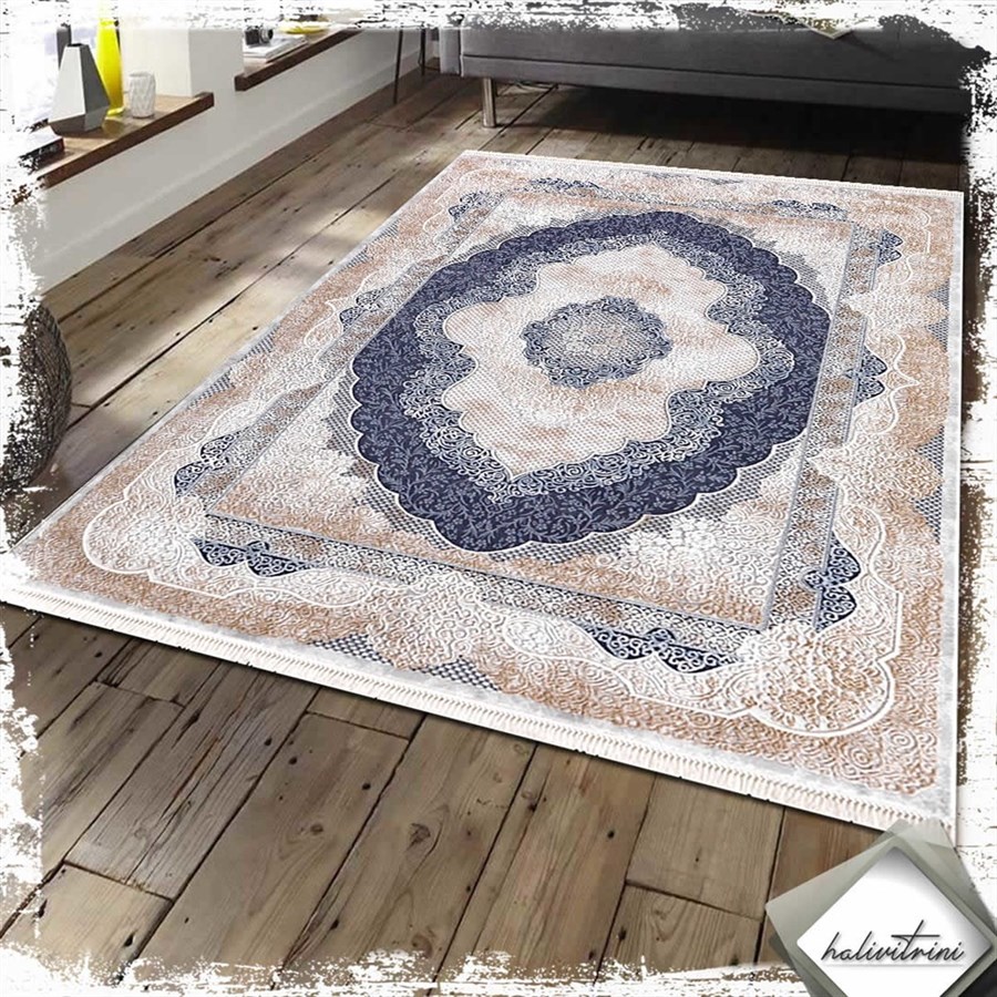 Padişah Yolluk Halısı 80x300 Santo 31882 035 Lacivert Kahve Bej