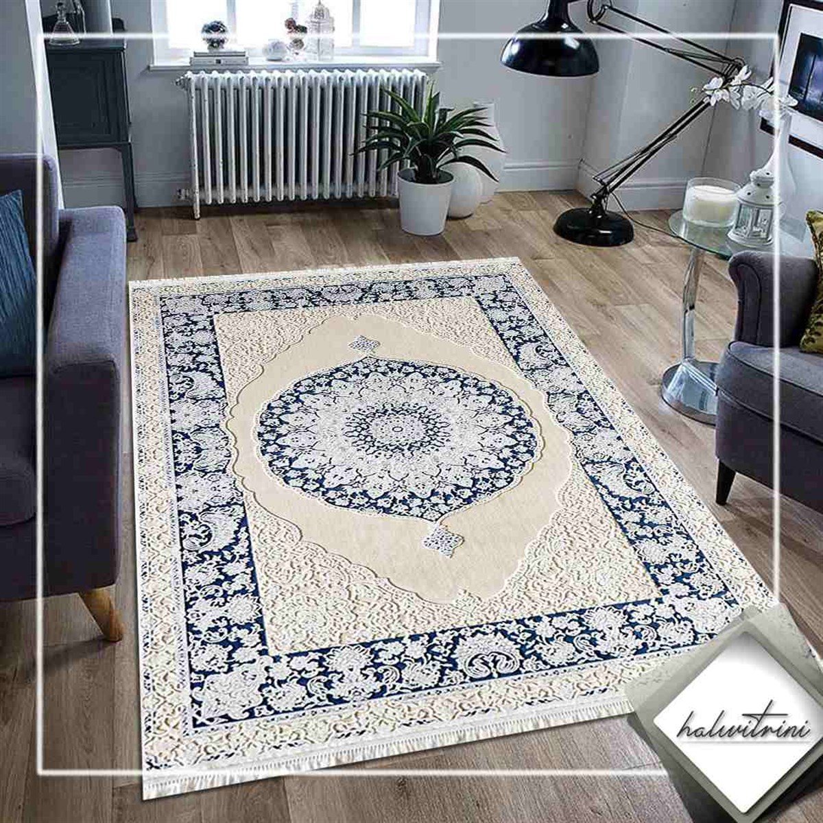 Royal Salon Halısı 200x290 Hermes HE32M Mavi