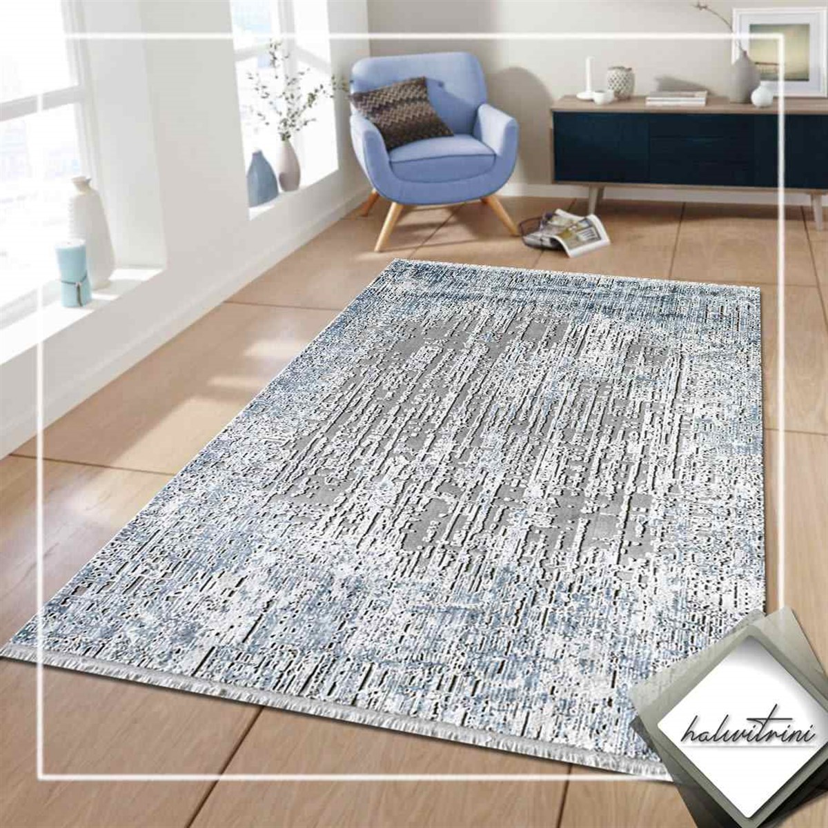 Royal Salon Halısı 200x290 Hermes HE34P Mavi