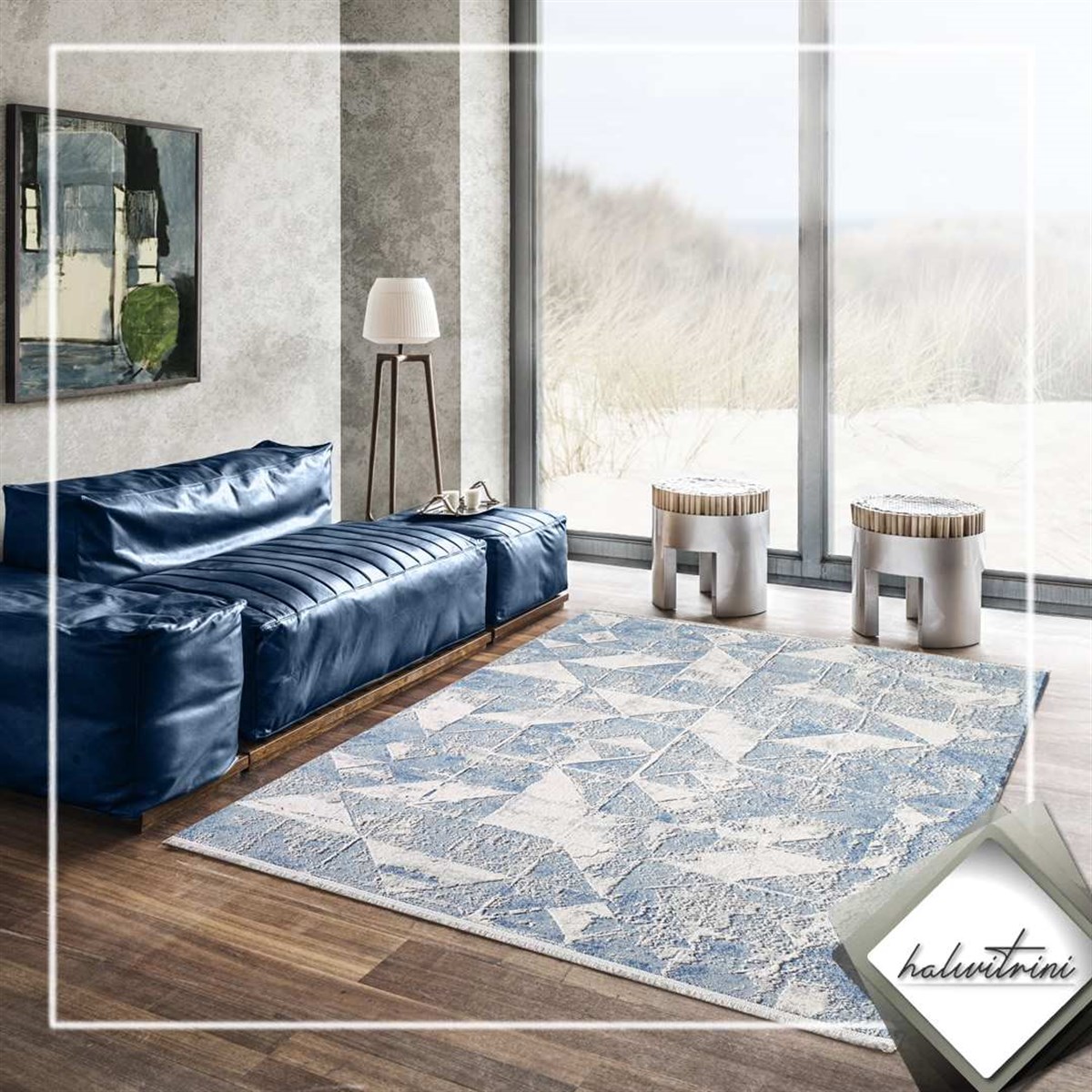 Royal Salon Halısı 200x290 Lootus L004B Mavi