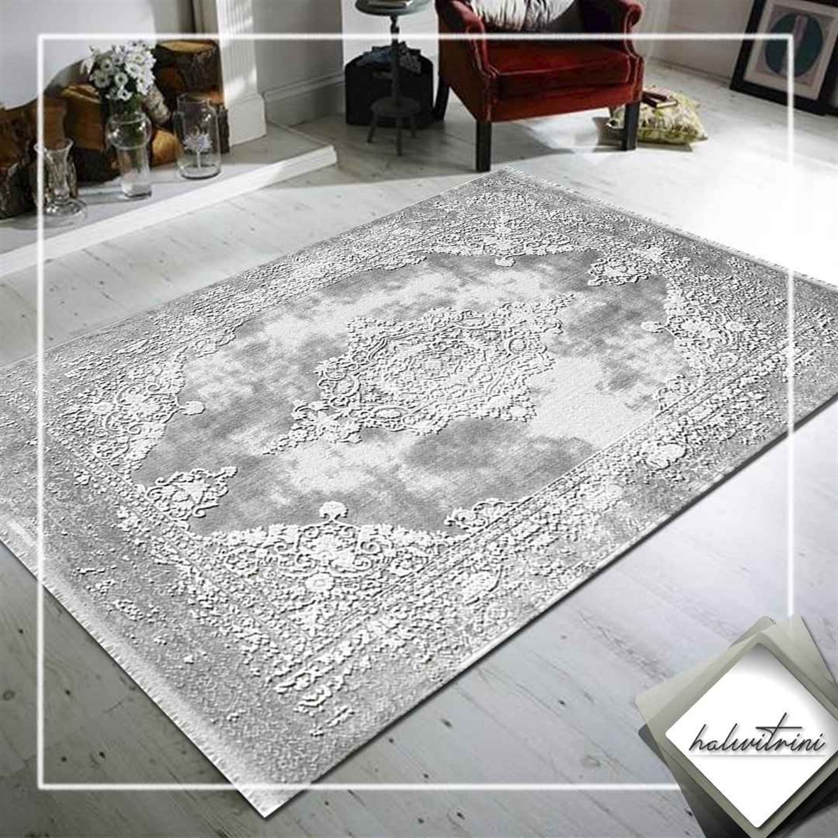 Royal Salon Halısı 200x290 Lootus L012K Gri