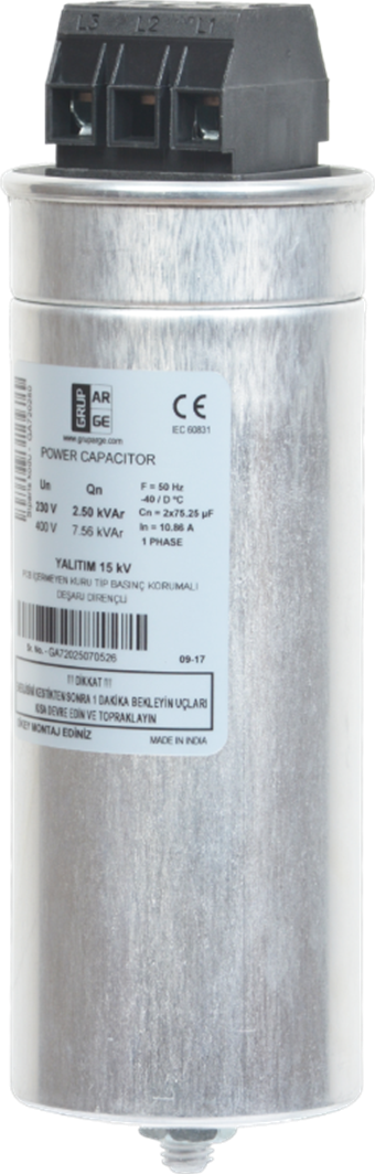 1.5/1,82  kVAr (400V/440V) KONDANSATÖR buyukelektromarket.com Grup Arge