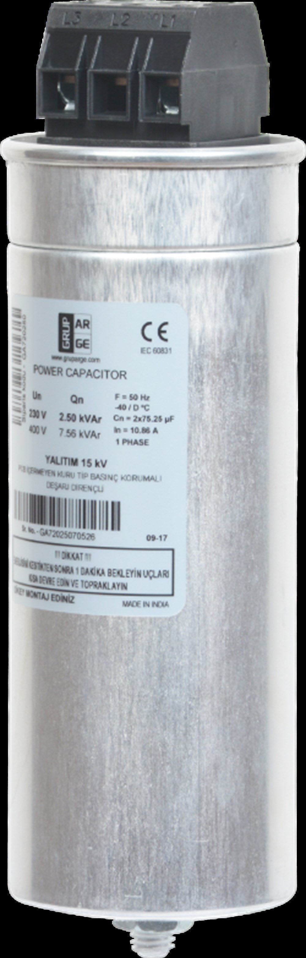 40.0 kVAr 525V KONDANSATÖR buyukelektromarket.com Grup Arge