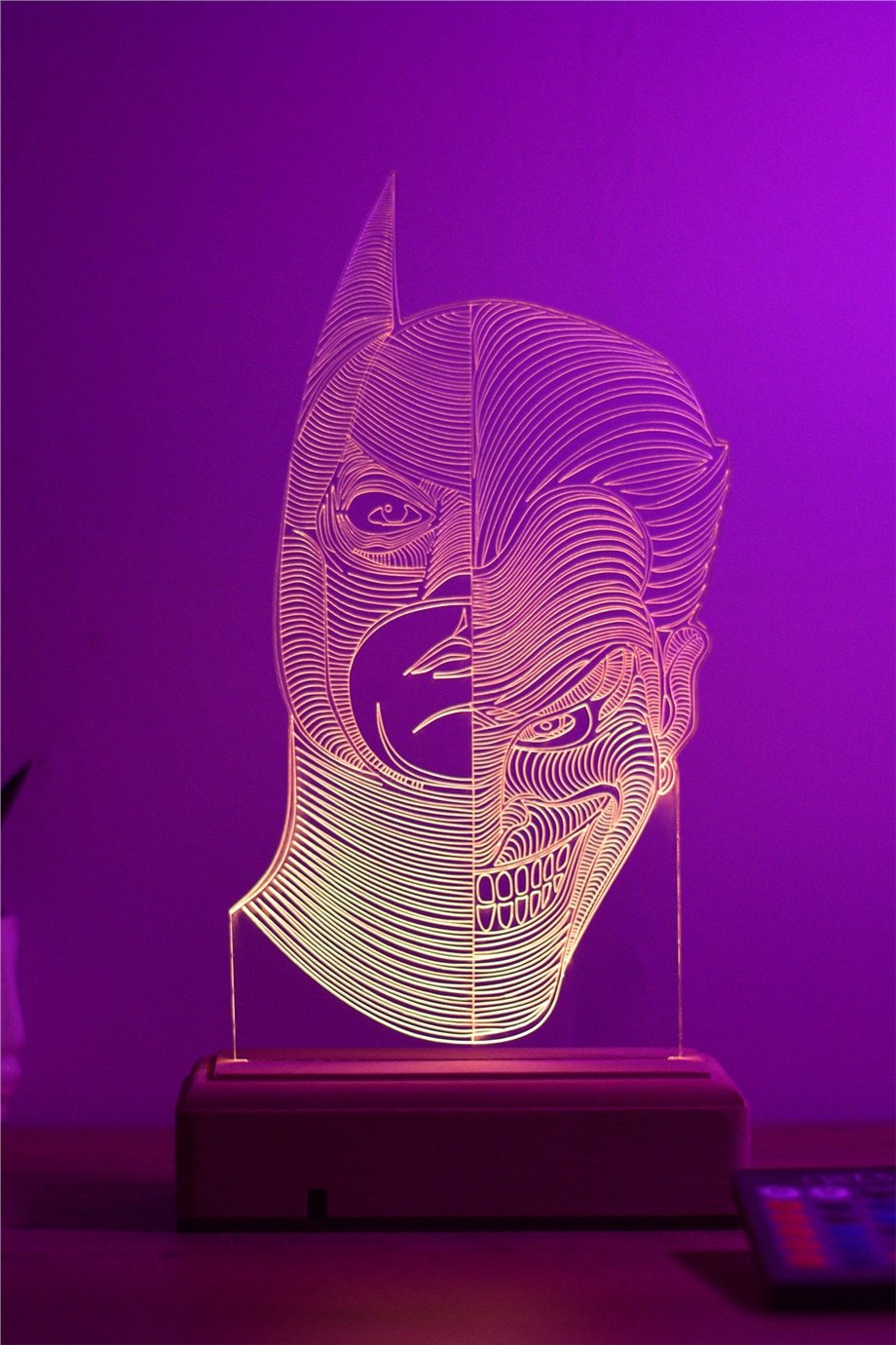 3D Batman & Joker 16 Renk Gece Lambası