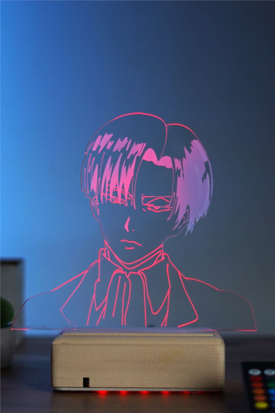 Attack On Titan Levi Ackerman 16 Renk Anime Gece Lambası