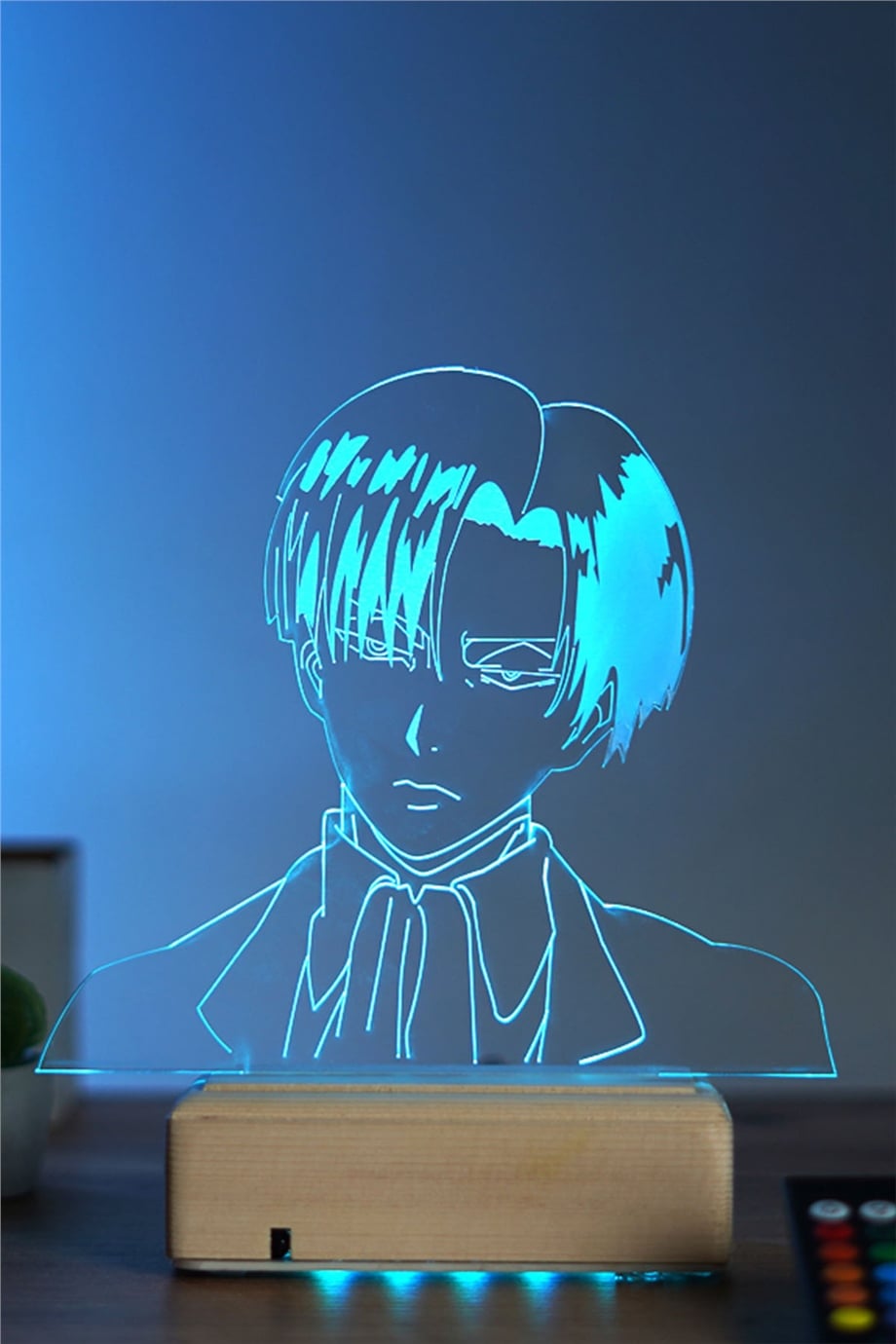 Attack On Titan Levi Ackerman 16 Renk Anime Gece Lambası