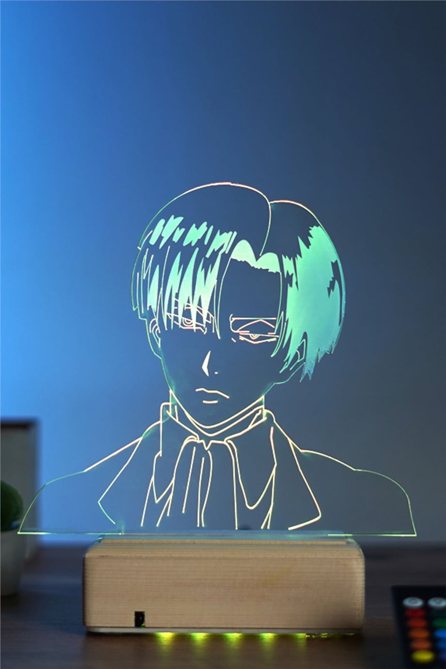 Attack On Titan Levi Ackerman 16 Renk Anime Gece Lambası