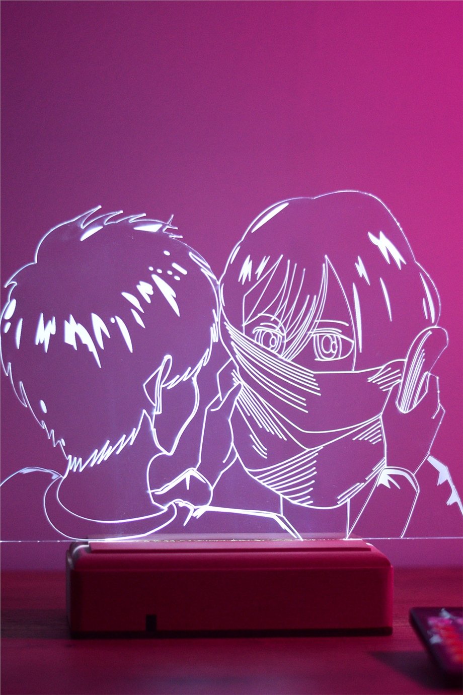 Attack on Titan Mikasa - Eren 16 Renk Gece Lambası