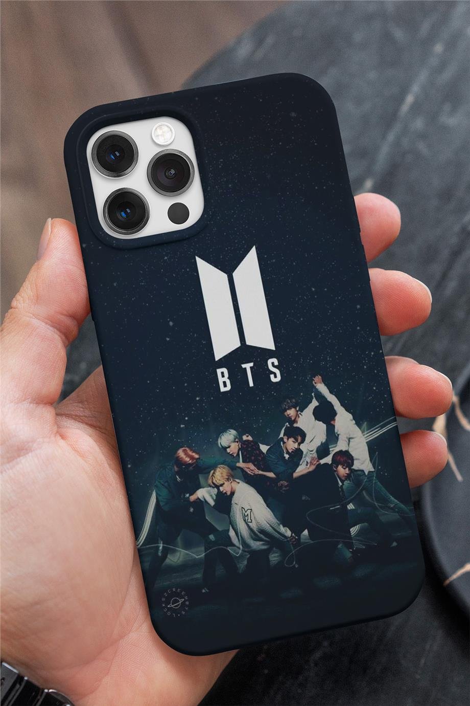 BTS Siyah Silikon Baskılı K-POP Telefon Kılıfı