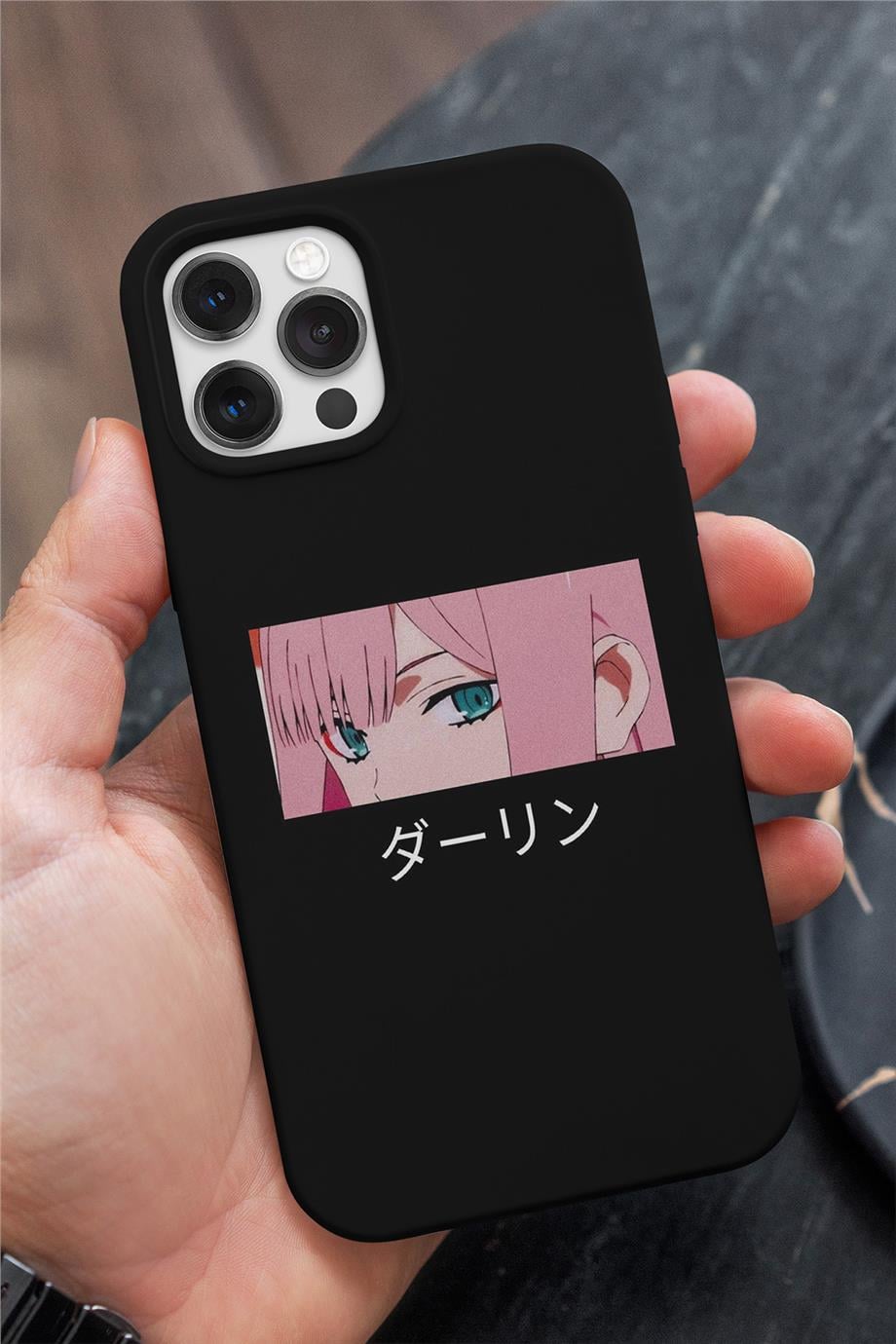 Darling İn The Franxx Zero Two Siyah Silikon Baskılı Anime Telefon Kılıfı