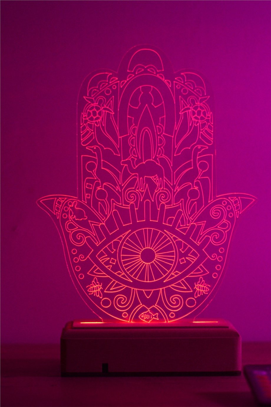 Fatıma ‘nın Eli Hamsa 16 Renk Masa Lambası