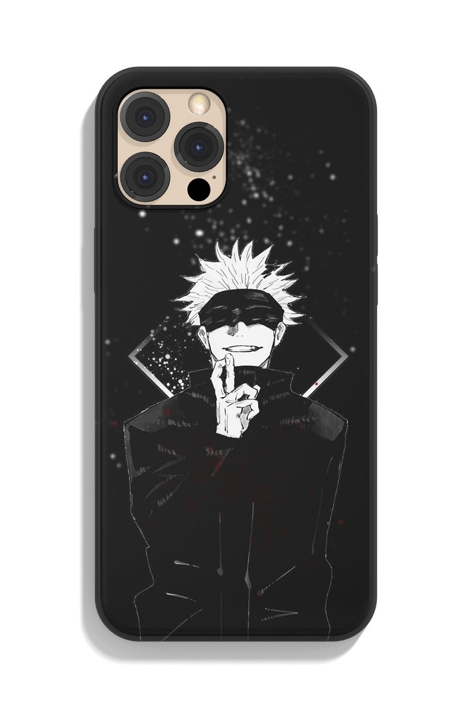 Jujutsu Kaisen Satoru Gojo Siyah Silikon Baskılı Anime Telefon Kılıfı