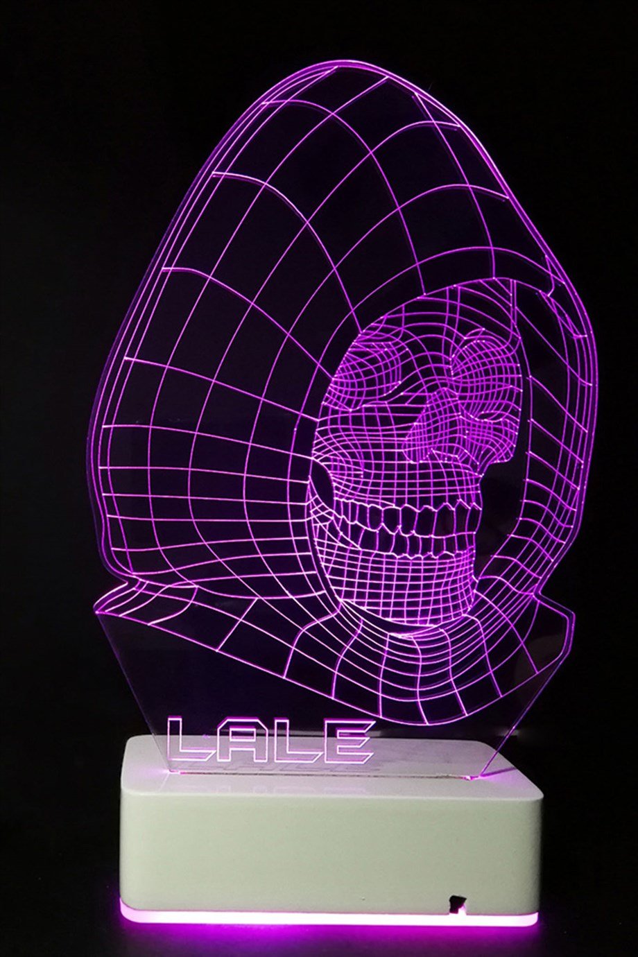 Kişiye Özel 3D İskelet Kuru Kafa 16 Renk Dekoratif Led Lamba