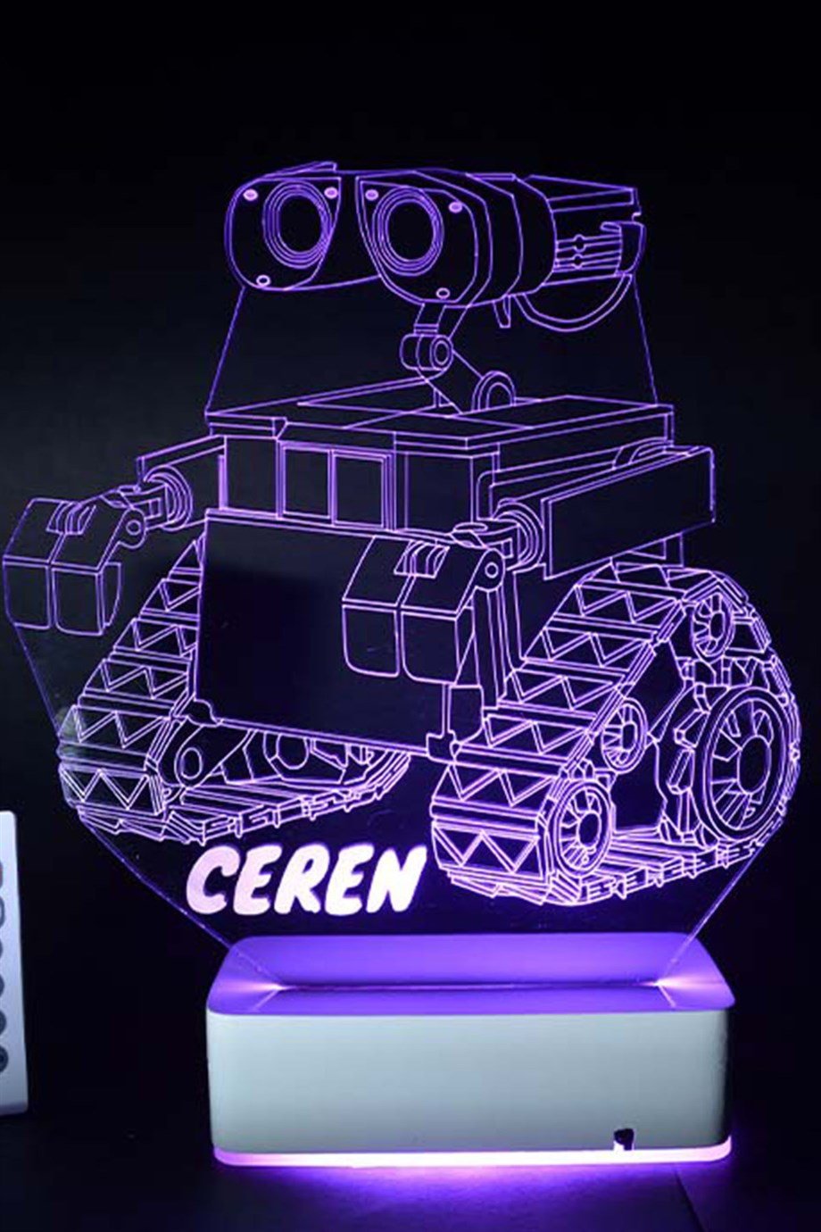 Kişiye Özel 3D Wall-E 16 Renk Gece Lambası