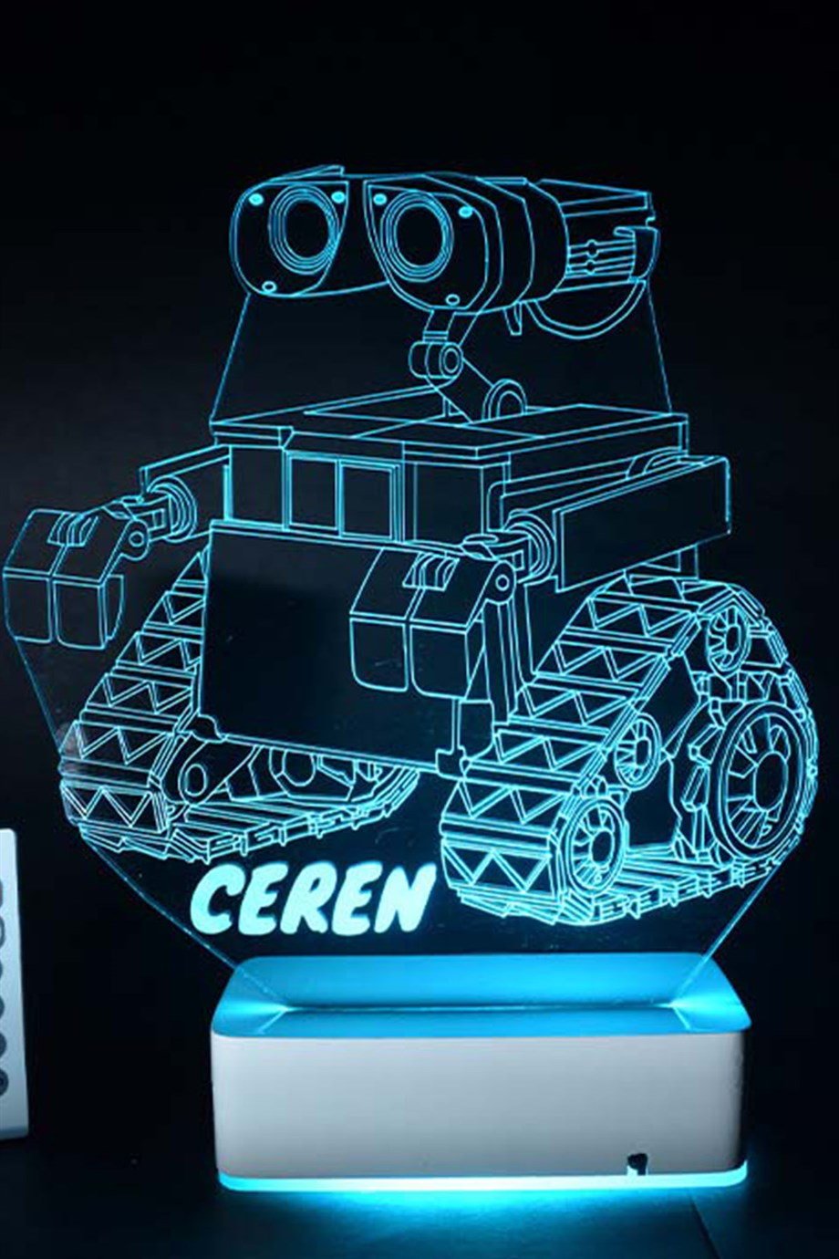 Kişiye Özel 3D Wall-E 16 Renk Gece Lambası