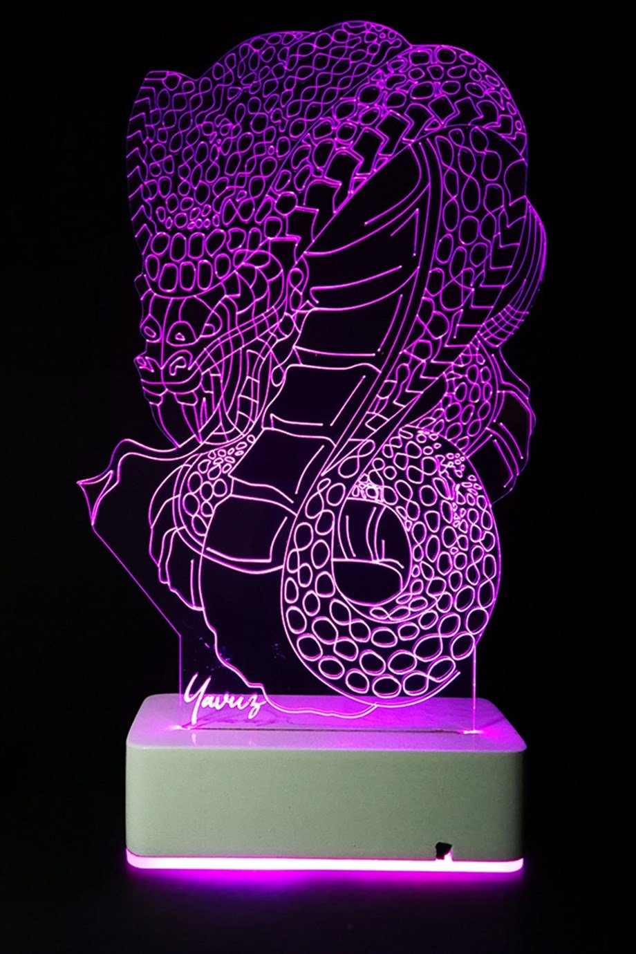 Kişiye Özel 3D Yılan Venom 16 Renk Dekoratif Led Lamba