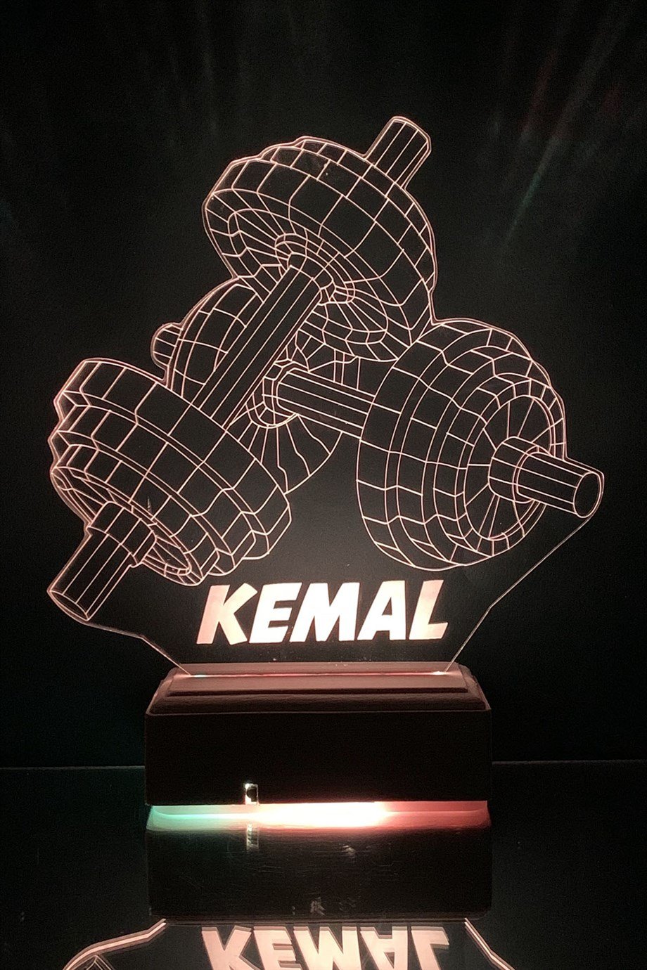 Kişiye Özel Dambıl 16 Renk Dekoratif Lamba