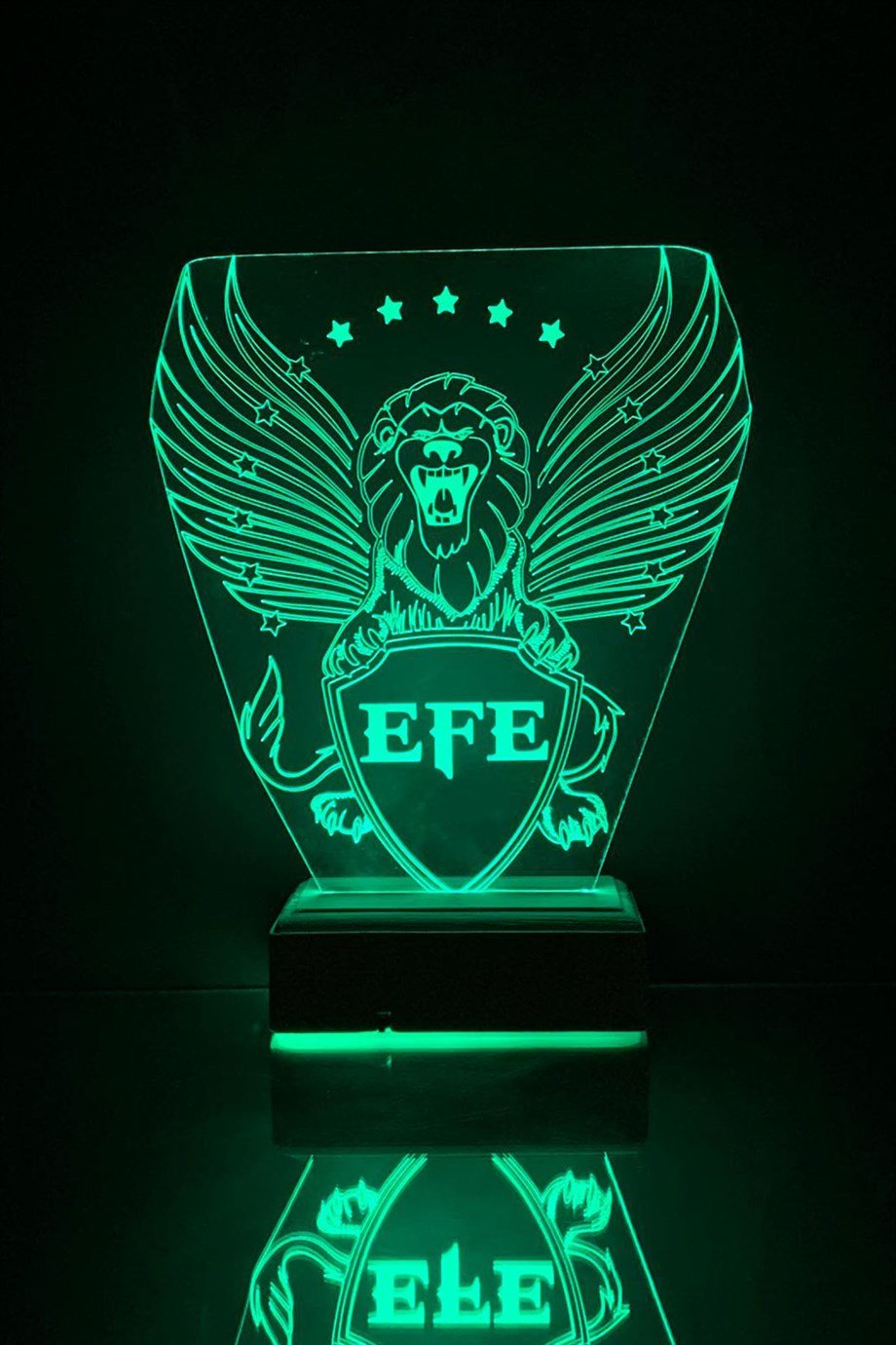 Kişiye Özel Kanatlı Aslan Hediyelik 3D Led Dekoratif Lamba