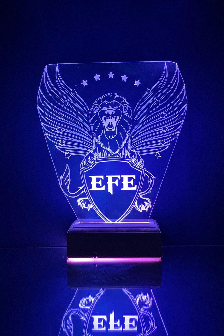 Kişiye Özel Kanatlı Aslan Hediyelik 3D Led Dekoratif Lamba