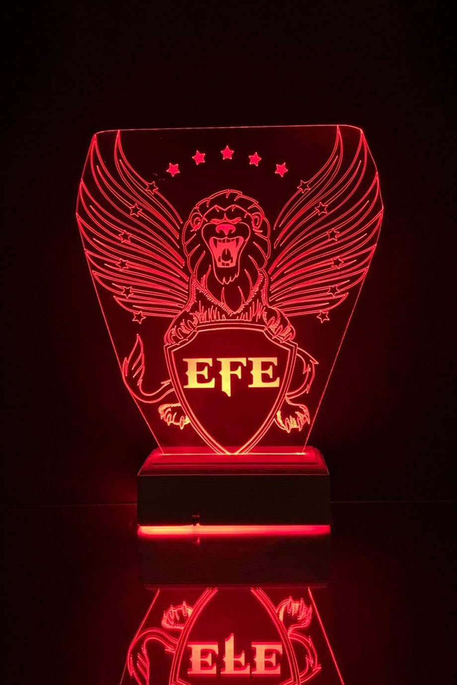 Kişiye Özel Kanatlı Aslan Hediyelik 3D Led Dekoratif Lamba