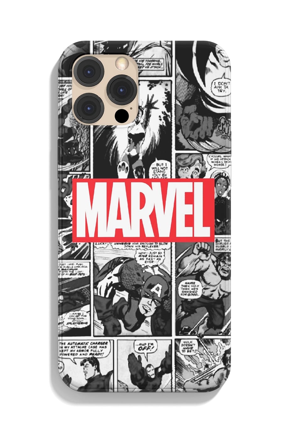 Marvel Comics Siyah Silikon Baskılı Telefon Kılıfı