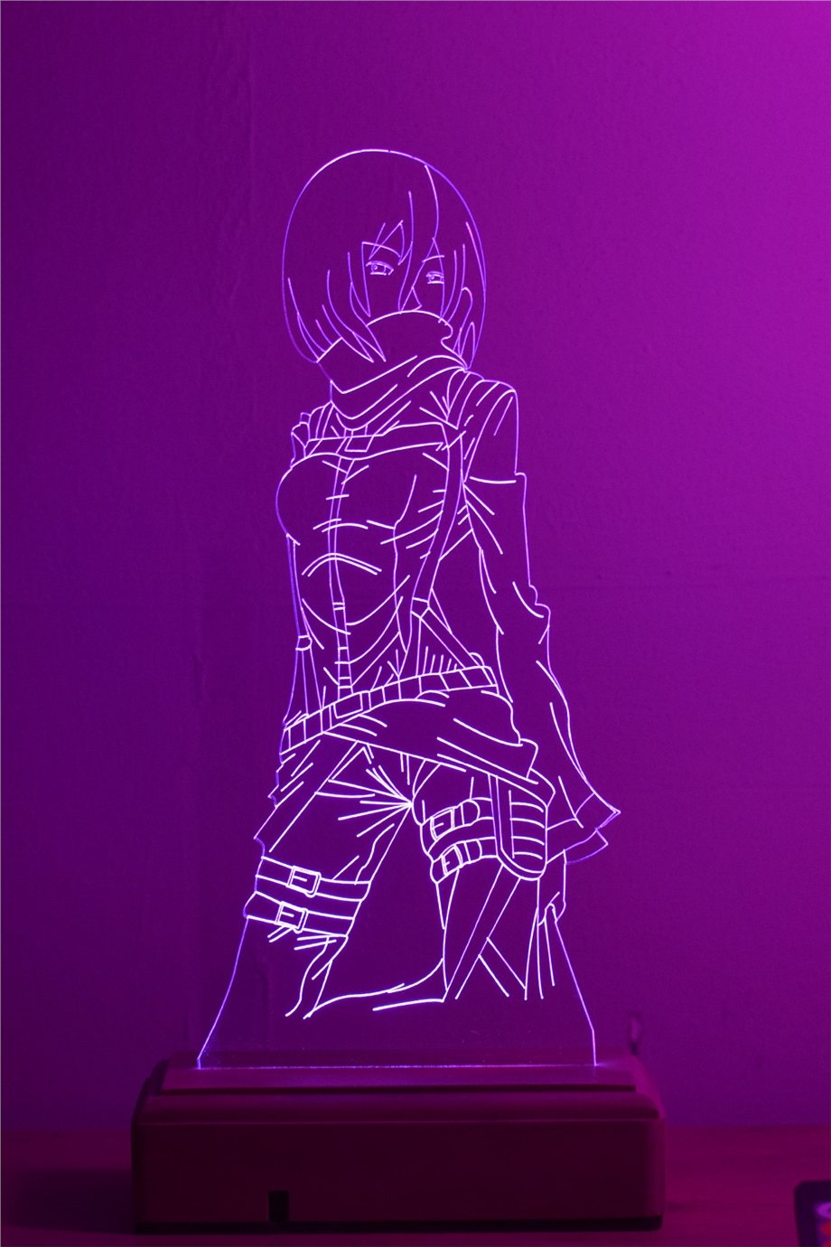 Mikasa Ackerman 16 Renk Gece Lambası
