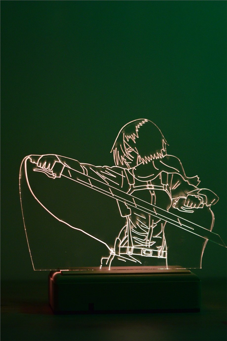 Mikasa Ackerman Attack On Titan 16 Renkli Anime Gece Lambası