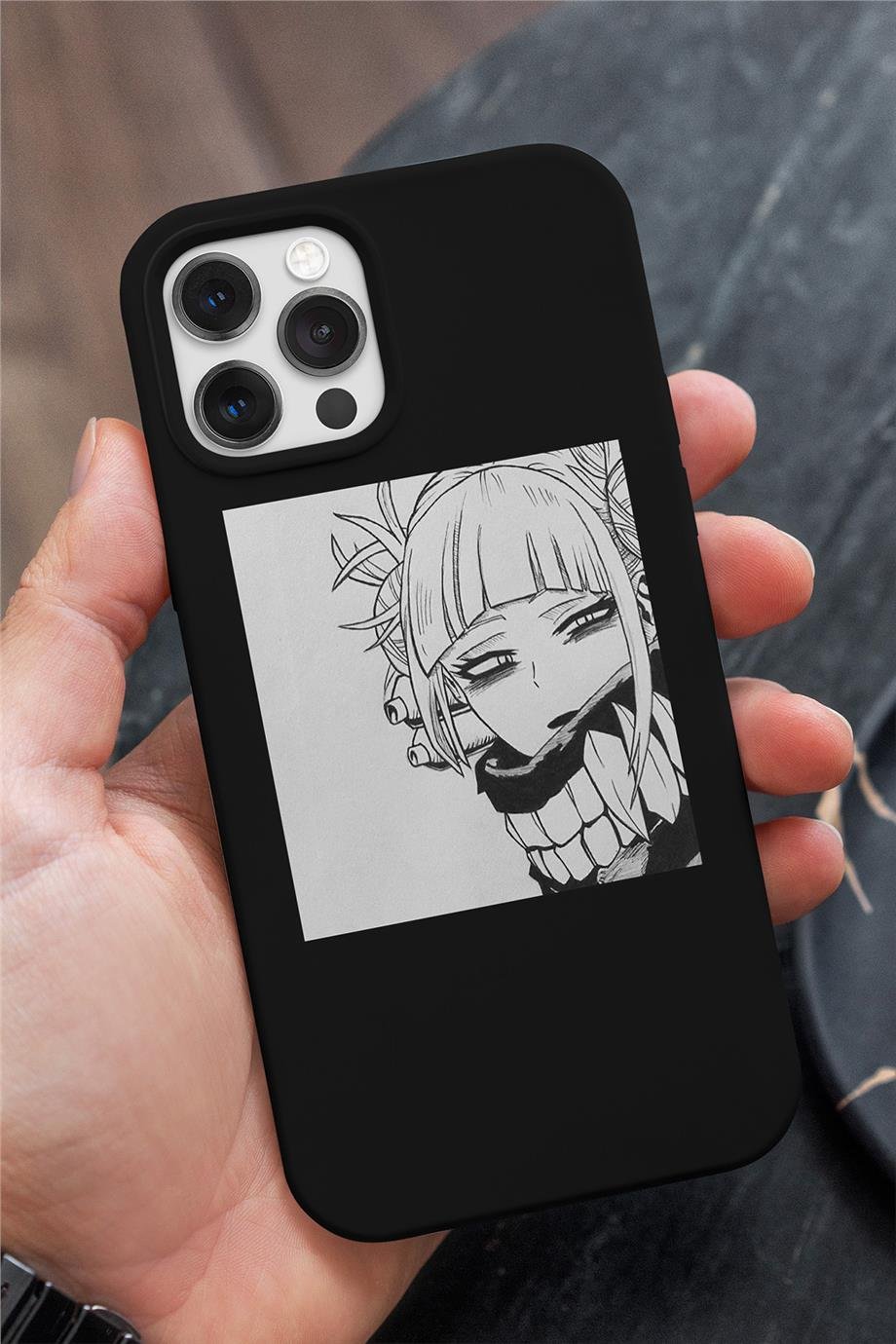 My Hero Academia Himiko Toga Siyah Silikon Baskılı Anime Telefon Kılıfı