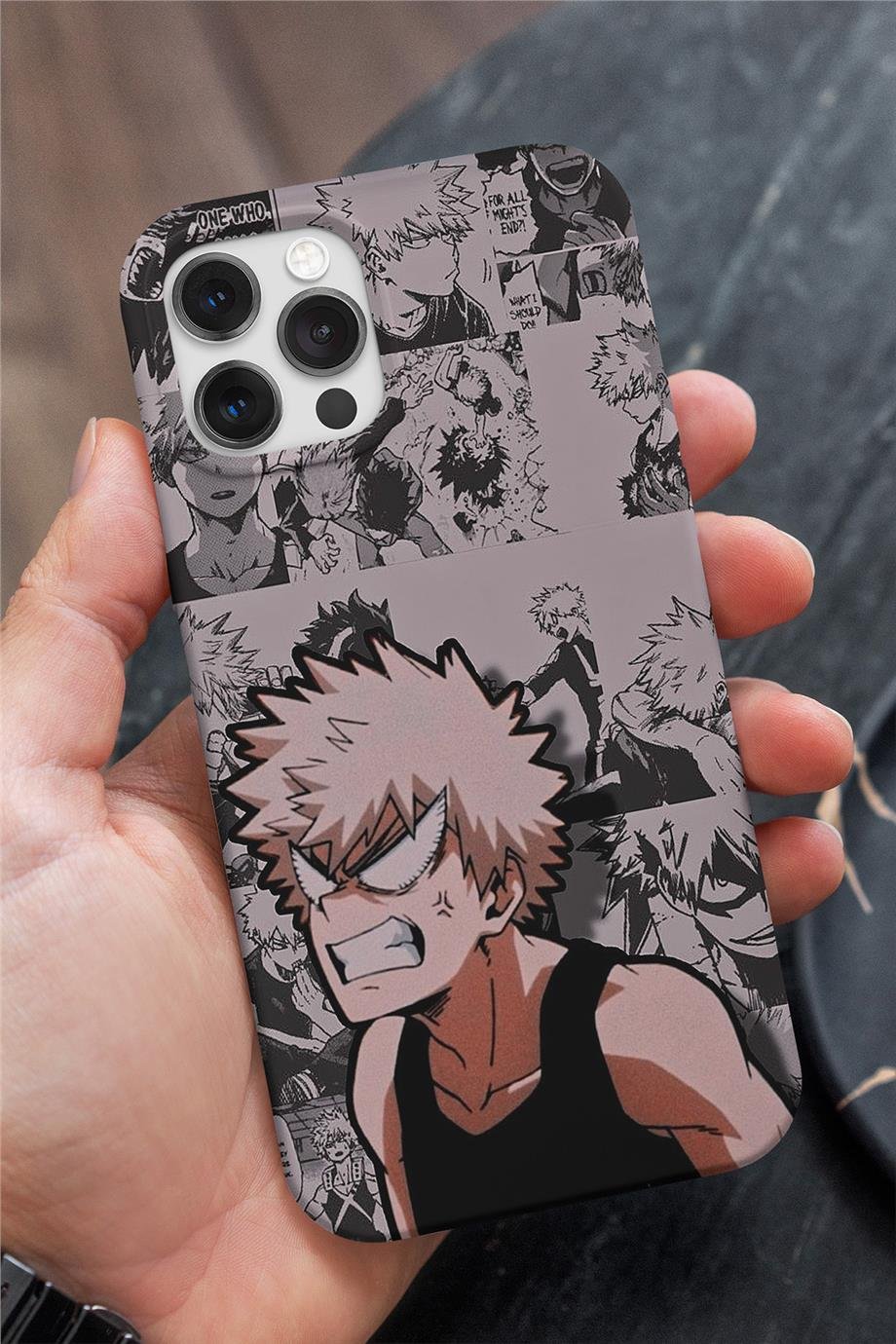 My Hero Academia Katsuki Bakugo - Kacchan Siyah Silikon Baskılı Anime Telefon Kılıfı