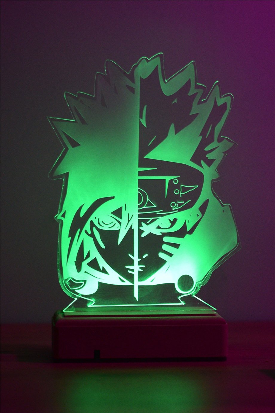 Naruto Sasuke Uchiha - Naruto Uzumaki 16 Renk Anime Gece Lambası