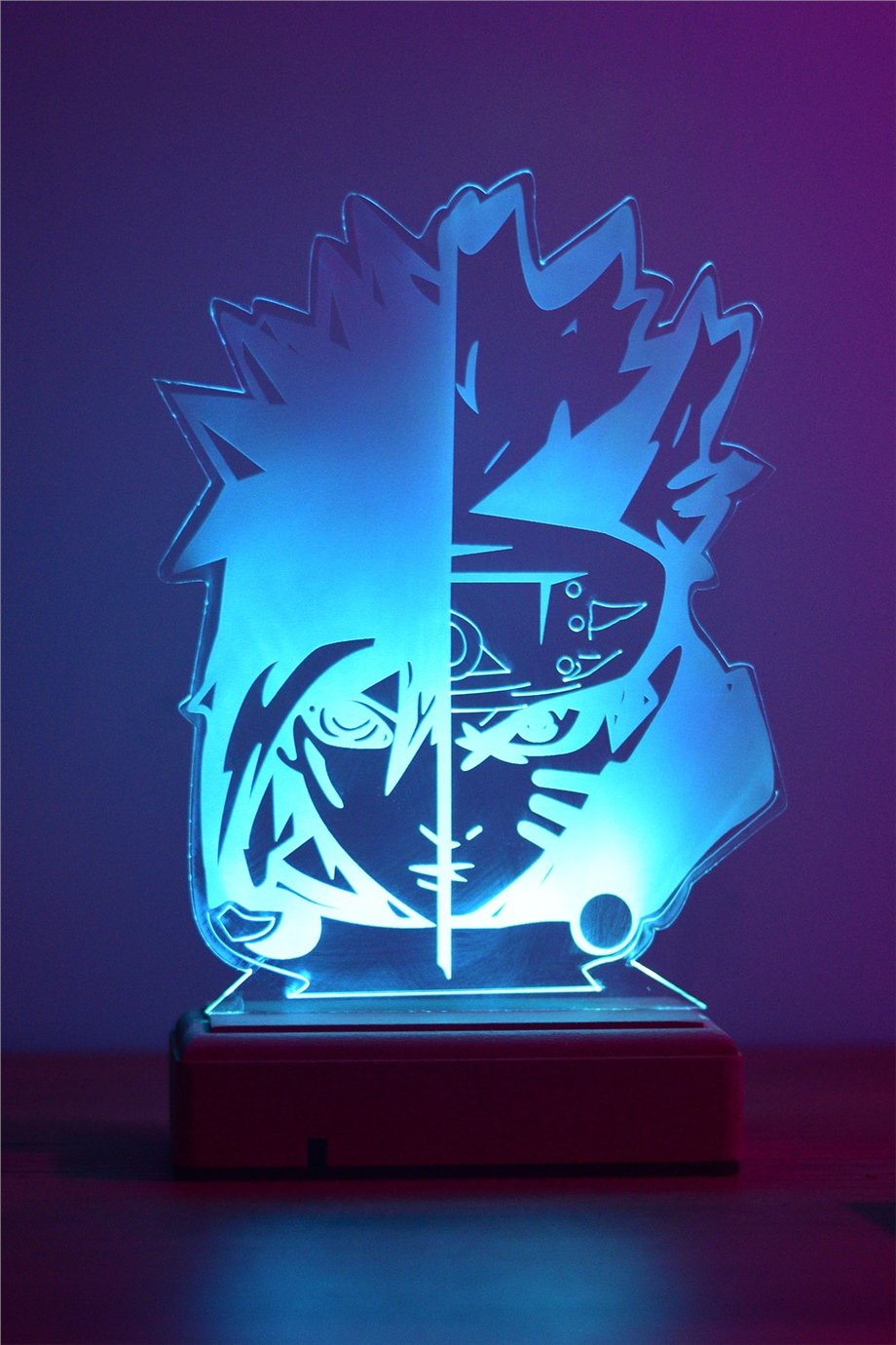 Naruto Sasuke Uchiha - Naruto Uzumaki 16 Renk Anime Gece Lambası