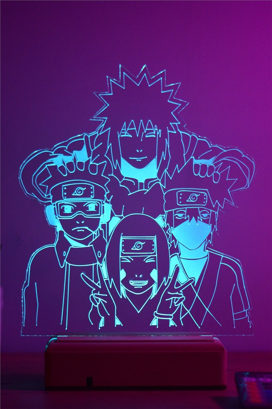 Naruto Team Minato 16 Renk Gece Lambası