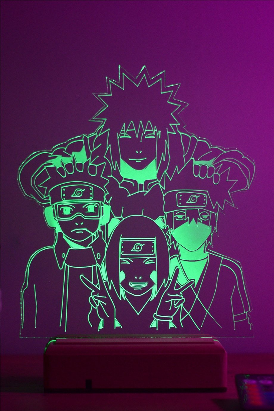 Naruto Team Minato 16 Renk Gece Lambası