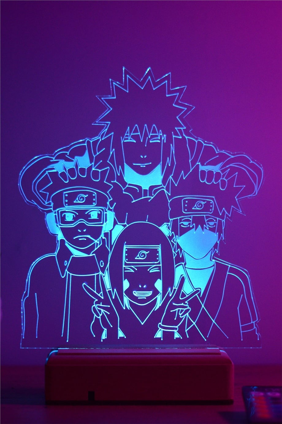 Naruto Team Minato 16 Renk Gece Lambası