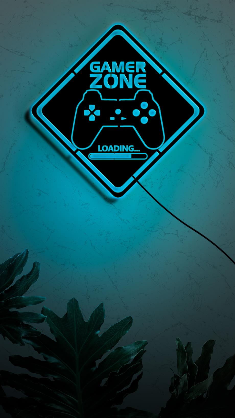 Oyun Odası Dekoru Gamer Hediye  16 Renkli Rgb Kumandalı Ahşap Tablo Işıklı Duvar Dekoru