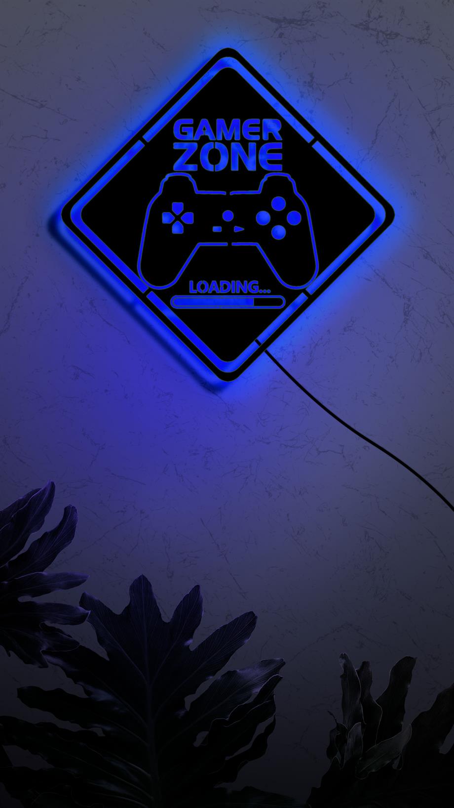 Oyun Odası Dekoru Gamer Hediye  16 Renkli Rgb Kumandalı Ahşap Tablo Işıklı Duvar Dekoru